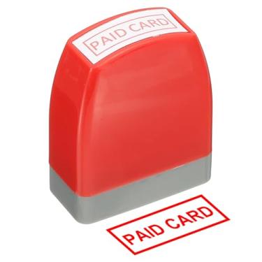 Imagem de PATIKIL Carimbo de aviso de cartão pago, tinta vermelha para escritório, pré-tinta, para negócios, vermelho