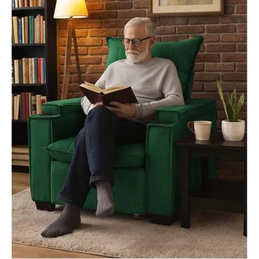 Imagem de Poltrona Papai Reclinável Pulse Porta Copos Carregador usb Verde