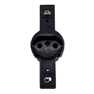 Imagem de Tomada 20 Amperes Preta Sem Placa LUMIBRAS - TRANSMOBIL