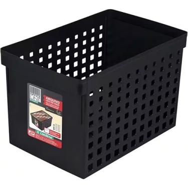 Imagem de Ordene - Arquivo Plástico Largo com Furação para Pastas Suspensas, Cor Preta, Linha Office
