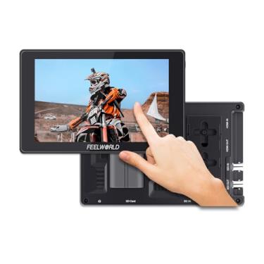 Imagem de FEELWORLD SH7 17.8 cm 2200nit Auto Light Sensing Camera Field Monitor Touchscreen DSLR Camera Monitor, SDI/HDMI Entrada e Saída com HDMI & SDI Cross Conversion, 3DLUT Waveform HDR NP-F970 Externo