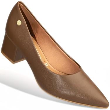Imagem de Scarpin Vizzano Salto Médio Bloco Sapato Confortável (Capuccino, BR, Adulto, Numérico, 35)