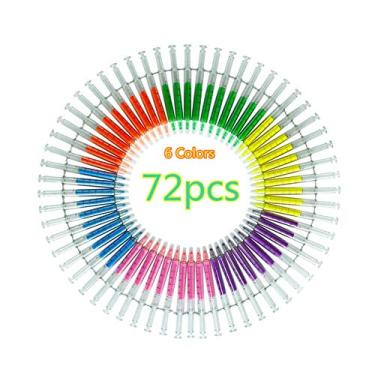 Imagem de Allpdesky 72 canetas marca-texto de seringa com 6 cores para presente de Natal