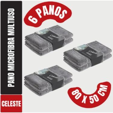 Imagem de Kit C/ 6 Panos Mega Panão Em Microfibra Chão Multiuso - Tipo Toalha - 