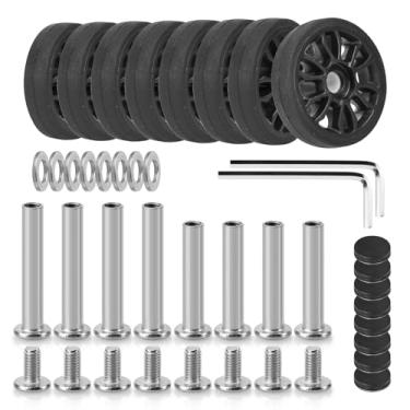 Imagem de Domiella 8 peças de rodas de substituição de bagagem, rodas giratórias de 50 x 11 mm, kit de reparo de rodas de carrinho de viagem de borracha