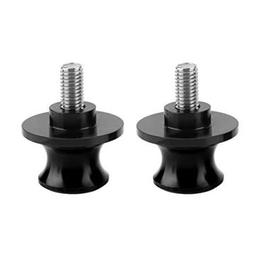 Imagem de Pissente 2pcs 8mm Motocicleta Swingarm Bobinas Swing Arm Carretéis CNC Rear Stand Sliders Duro Anodizado Billet Alumínio Com Várias Cores para Elevador Estável (BLACK)