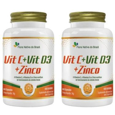 Imagem de KIT 2X Vitamina C + D3 + Zinco 60 cápsulas - Flora Nativa - Flora Nati