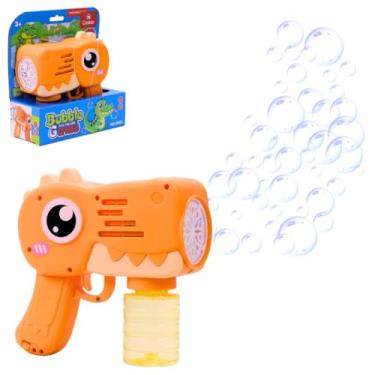 Imagem de Lança Bolhas de Sabão Infantil Bubble Game Crocodilo Laranja - Castela