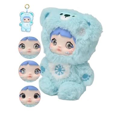Imagem de Shopular Nommi Blind Box Opened Plush Doll Nommi Loveliness Never Ends Series Confirmed Kawaii Plushie Charm Doll Cute Xmas Collectible Birthday Gift (Blue Bear)