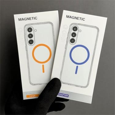 Imagem de Capa Ultra Slim Magnética Compativel Com Mag-saffe ¨Samsung Galaxy S24 / S25 Transparente (CINZA)