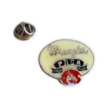 Imagem de Broche Oval Country de Rodeio  Prateado com Esmaltação - Pistache Aces