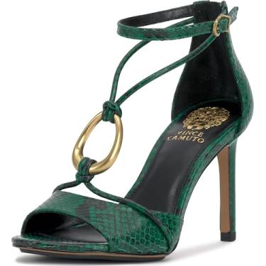 Imagem de Vince Camuto Sandália feminina de salto Alinna, Couro verde esmeralda, 34