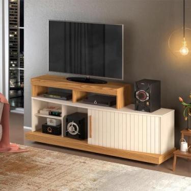 Imagem de Rack Scala Carvalho Nobre Off White - DJ MOVEIS