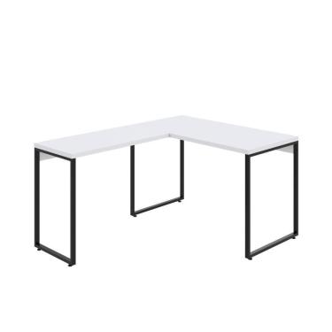 Imagem de Mesa Em L Kuadra Office 120x150x75cm Branco Chess - Branco Chess -