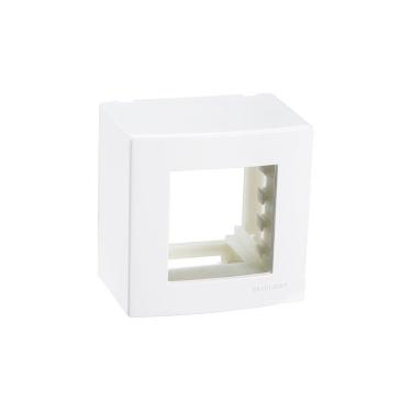 Imagem de Caixa De Sobrepor Com Suporte Margirius Sleek 75x75 Para 2 Módulos Branca Branco