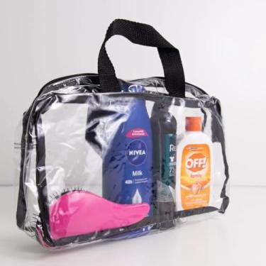 Imagem de Necessaire Transparente com Alça, Kit de Higiene Pessoal, Bolsa Organizadora para Viagem