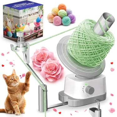 Imagem de CozyBomB™ Enrolador de fios | Enrolador de bolas de fio elétrico, 368,5 g com tensão dupla e forte para crochê, roda de crochê automática para presente de aniversário, bola de tecelagem rápida, rolo