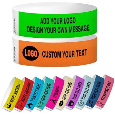 Imagem de Pulseiras para eventos pulseiras personalizadas para eventos pulseiras personalizadas Tyvek pulseiras personalizadas pulseiras de braço para logotipo de negócios pulseira personalizada pulseiras