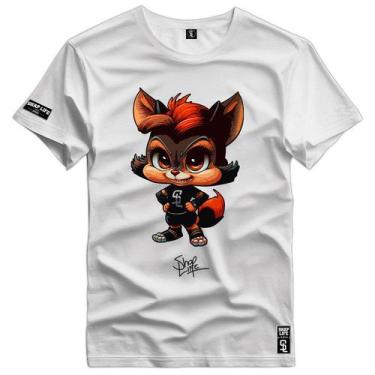 Imagem de Camiseta Coleção Cartoons Raposa Foxy Jaqueta Shap Life, G5, Branco