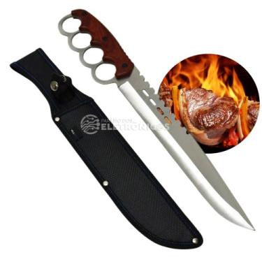 Imagem de Faca Punho de Ferro Lâmina Afiada e Bainha de Nylon Para Presentear SL