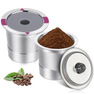 Imagem de Cápsulas de café reutilizáveis em aço inoxidável Woditeki, pacote com 