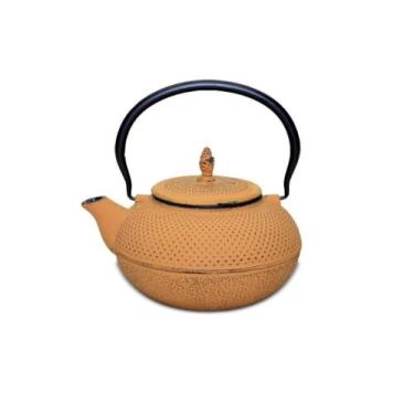 Imagem de MTA - Chaleira na Cor Amarela Esmaltada n°18 de 1,5 Litros, Linha Ferro Fundido.