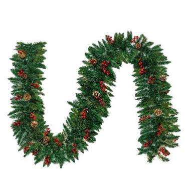 Imagem de Guirlanda de Natal TQS de 3 m de pinho com frutas vermelhas Snow Pine 