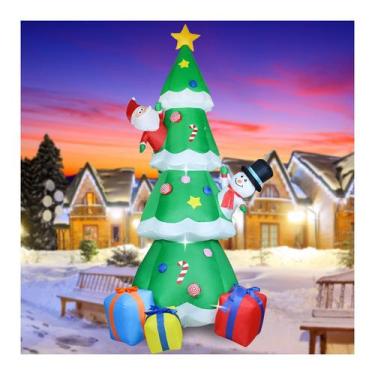 Imagem de Decoração inflável de Natal, árvore verde de 9 pés com luzes LED - ZXS