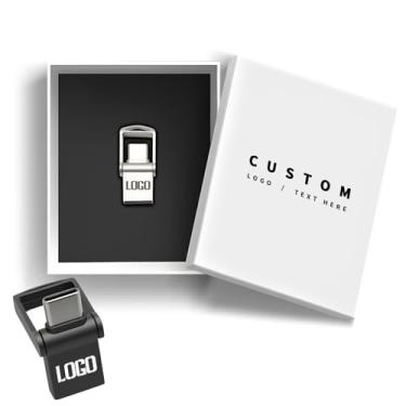 Imagem de Pen drive USB OTG de metal com logotipo personalizado, mini USB 2.0 duplo e tipo-C para promoções, presentes corporativos, eventos, estudantes – Marca personalizada em massa (100,16 GB)