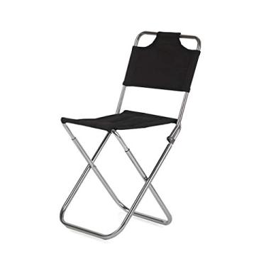 Imagem de Cadeira de acampamento portátil ao ar livre, banqueta dobrável de aço inoxidável leve, para uso ao ar livre, banco pequeno para churrasco para jardinagem e praia, cadeiras dobráveis