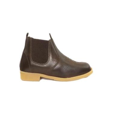 Imagem de botinha infantil texana country jequinha em couro  - Kapell, Café, Mar