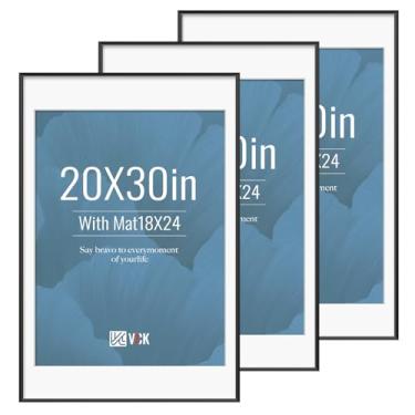 Imagem de VCK Moldura preta para pôster, 50 x 76 cm, pacote com 3, moldura de alumínio – exibe pôsteres de 45 x 61 cm com tapete ou 50 x 76 cm sem, montagem na parede, decoração de casa para sala de estar