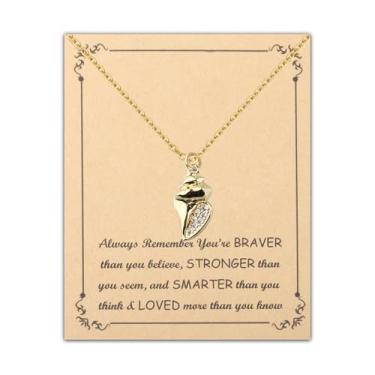 Imagem de FUSTMW Colar de concha, para mulheres, presentes de oceano, para amantes de praia, verão, praia, concha, inspiração, presente, Small, Aço inoxidável, Sem Pedra Preciosa