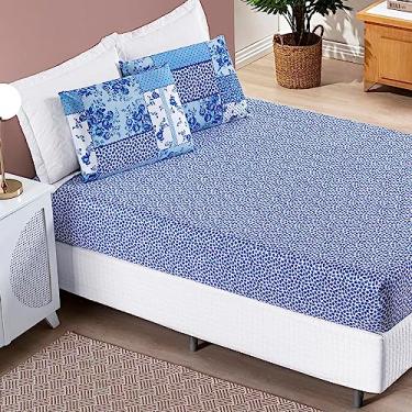 Imagem de Lençóis 2 e 3 pçs SOLTEIRO, CASAL, QUEEN e KING 200 fios (Bouti Azul Seren, King)