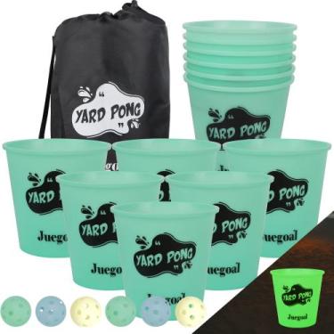 Imagem de Yard Pong Game Juegoal Glow in Dark com 12 baldes e 6 bolas