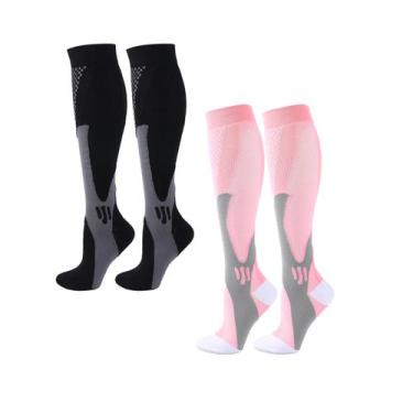 Imagem de Kit 2 Pares Meia De Compressão Estimula Circulação Sport - Ottosports,