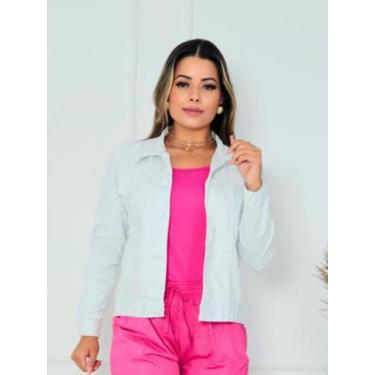 Imagem de Jaqueta Sarja Tradicional Premium Feminina - Rcv Store, P, Branco