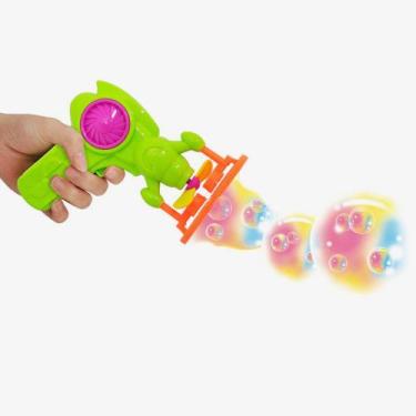 Imagem de Lançador Bolha Sabão Divertida Mania Bolhas Grandes A pilha - Dm toys