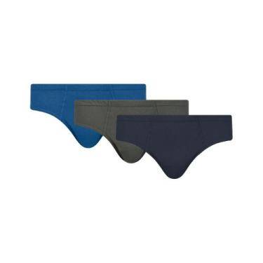Imagem de Kit 3 Cuecas Lisa Adulto Selene Em Algodão Modelo Tradicional Normal, 