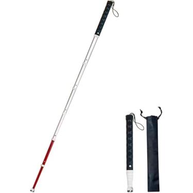 Imagem de 125 Cm Telescópica Bengala Cega Melhor Muleta De Mobilidade Para Deficientes Visuais Liga De Titânio Bengalas Guia Retrátil, 7 Sect., 125cm/50.7in