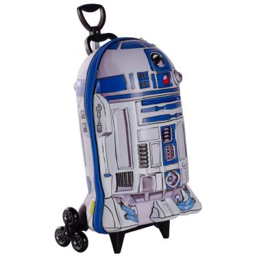 Imagem de Mochila de Rodinhas 3D Maxtoy Star Wars R2D2 Azul