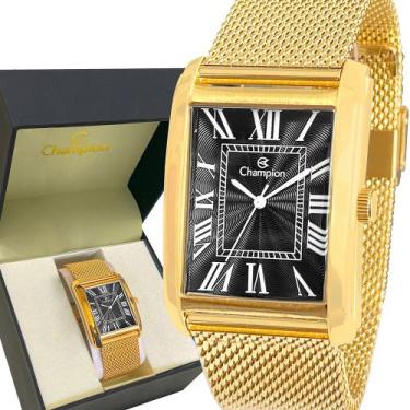 Imagem de Relógio Masculino Analógico Champion Dourado Original Luxo