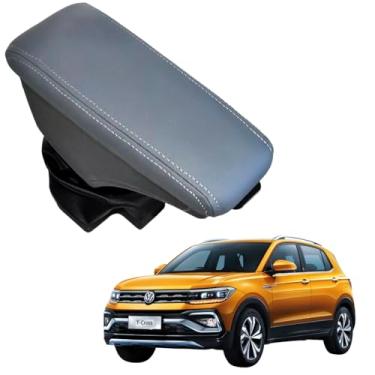 Imagem de Apoio Descanso de Braço Com Porta Objetos Cinza Para VW T-Cross 2014 a 2023 (CINZA - COSTURA CINZA)
