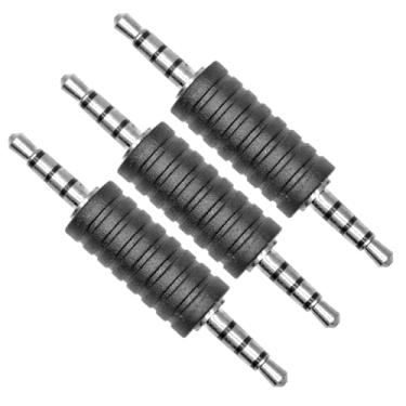 Imagem de ZJKJHJY Adaptador de áudio estéreo macho para macho de 3,5 mm, conector TRS de 1/20.3 cm, pacote com 3