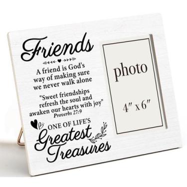 Imagem de Porta-retratos de madeira Zauly Best Friends 10x15cm Photo