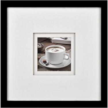 Imagem de Porta-retratos Yaetm 12x12cm com tapete 5x5cm preto com vidro