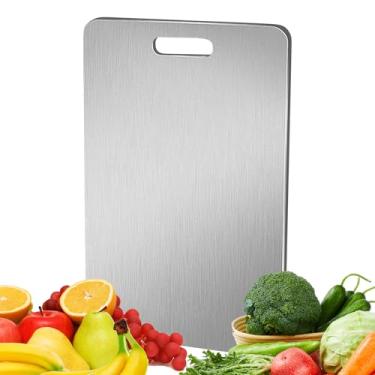Imagem de Rrlihjgu Tábua de Corte Pequena em Titânio - Superfície De Corte Reutilizável Dupla Face - Pequena E Pendurável Para Carnes E Frutas Cozinha Casa Piquenique Casamento Acampamento