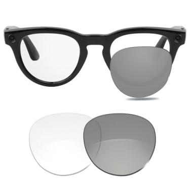 Imagem de Glintbay Lentes de óculos de sol de substituição 100% precisas para óculos de sol Ray-Ban Meta Headliner RW4009F 51 mm ponte baixa - fotocromática transparente, não polarizada