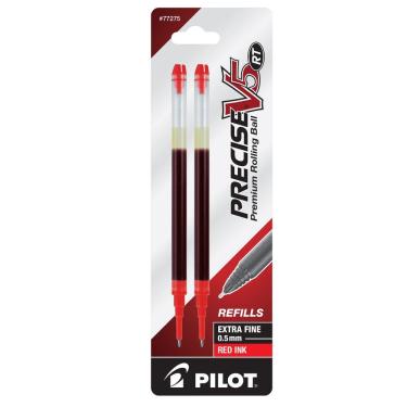 Imagem de Recarga de tinta PILOT Precise V5 RT para canetas retráteis vermelhas, pacote com 2