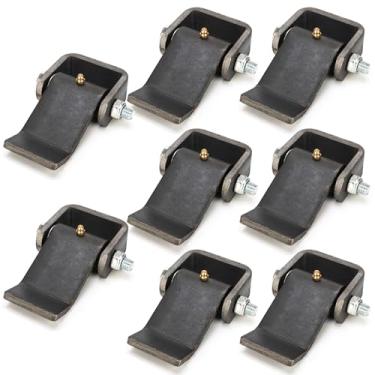 Imagem de EVCUHASL Dobradiças de reboque soldadas, dobradiças de reboque de metal resistente, dobradiças de portão de caminhão com encaixe de graxa, folha curta estilo alça de porta de reboque, pacote com 8